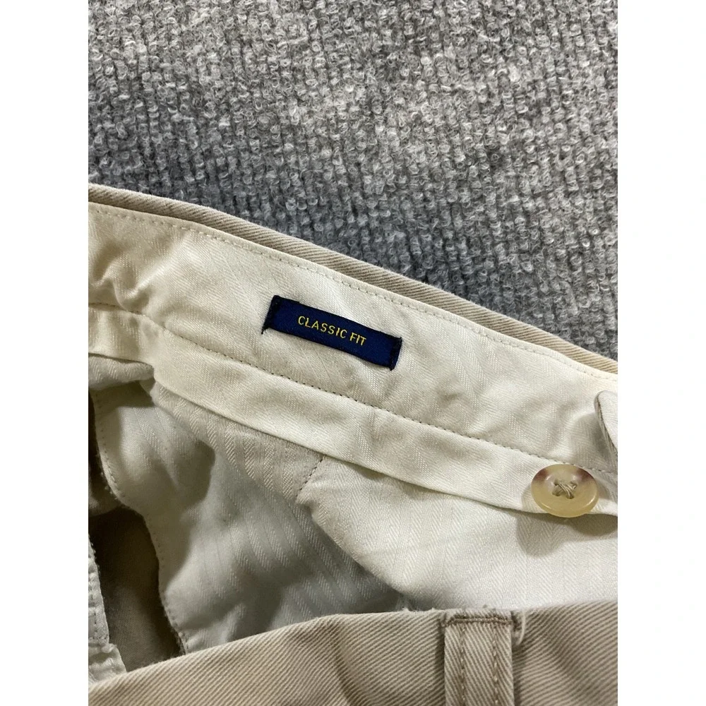 Polo Ralph Lauren Pants 38x30 Classic Fit Khaki Tan 100% Cotton Mens Chino Casua